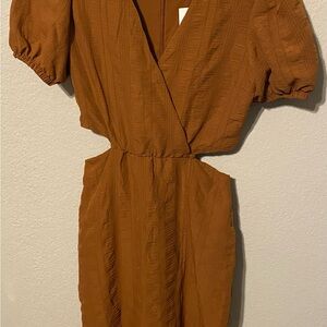 Chic Rust Midi Dress